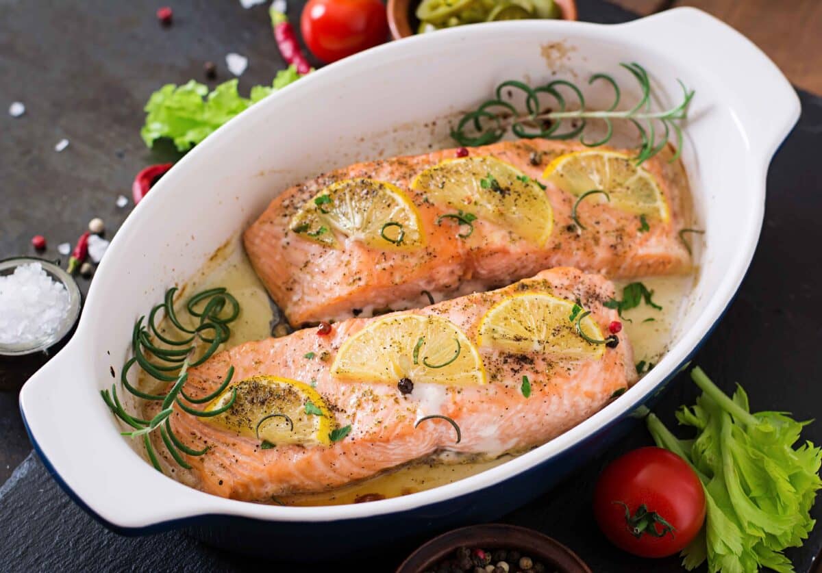 Salmón al horno con cítricos